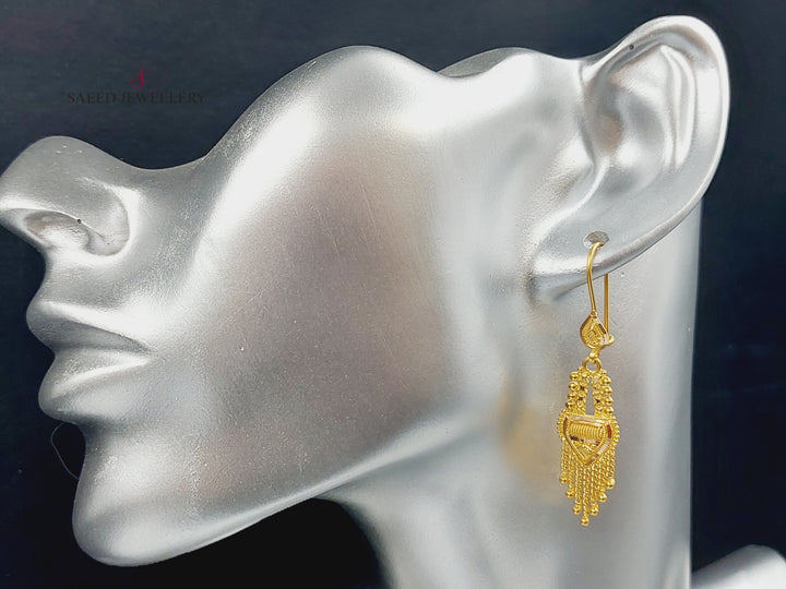 21K Gold Hindi Earrings by Saeed Jewelry - Image 3