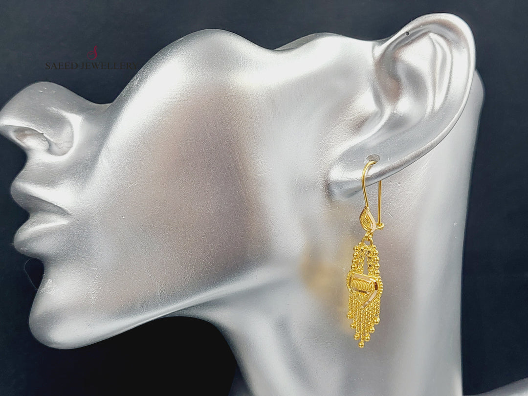 21K Gold Hindi Earrings by Saeed Jewelry - Image 4