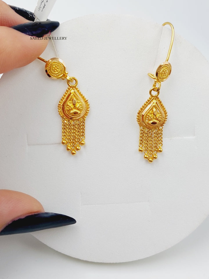 21K Gold Hindi Earrings by Saeed Jewelry - Image 1