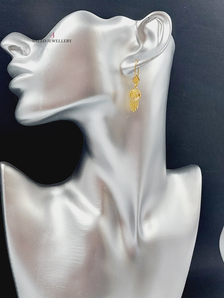 21K Gold Hindi Earrings by Saeed Jewelry - Image 3