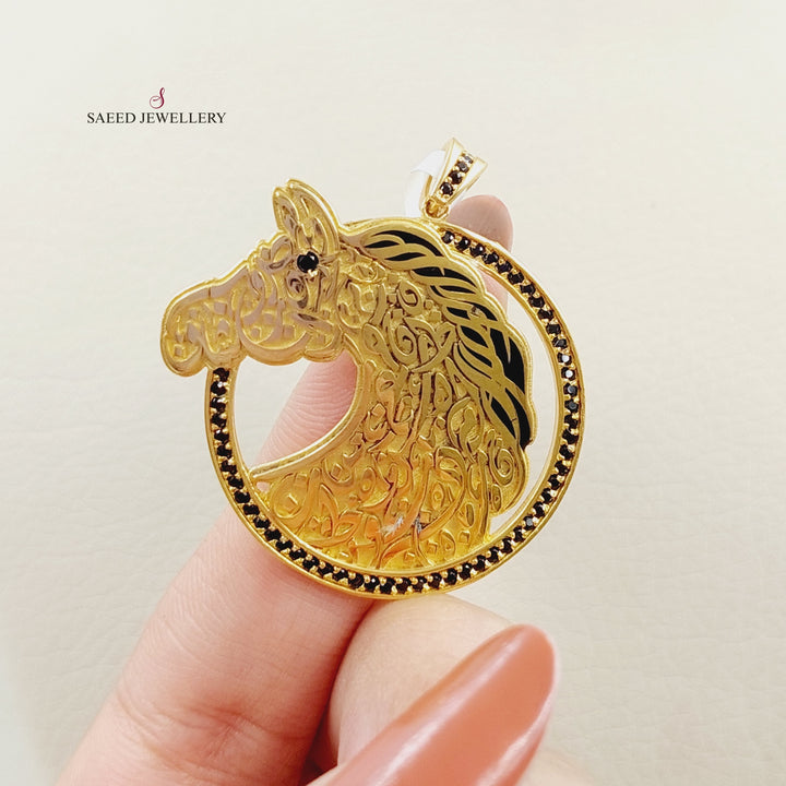 21K Gold Horse Pendant by Saeed Jewelry - Image 2