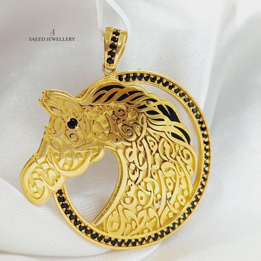 21K Gold Horse Pendant by Saeed Jewelry - Image 3