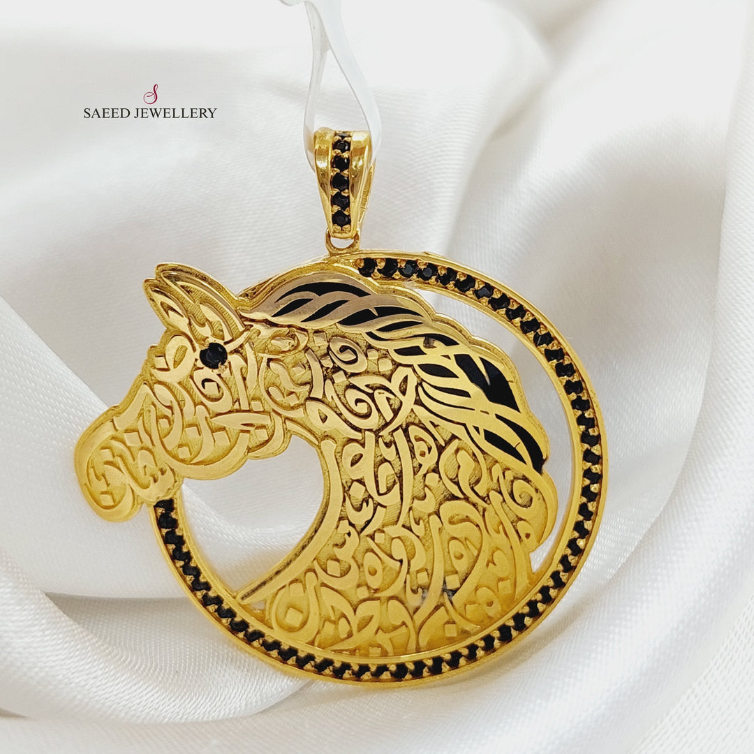 21K Gold Horse Pendant by Saeed Jewelry - Image 4