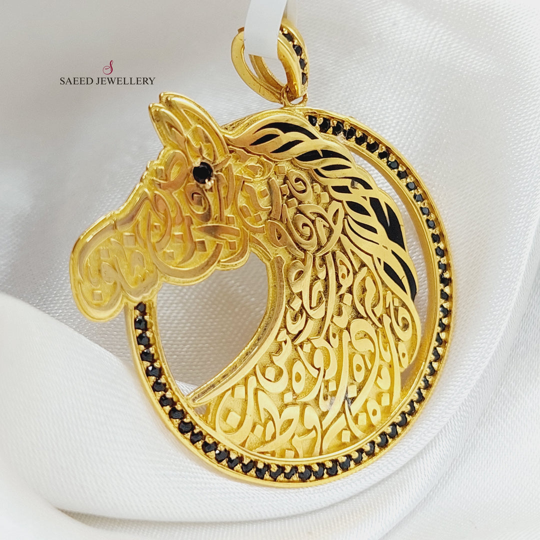 21K Gold Horse Pendant by Saeed Jewelry - Image 5