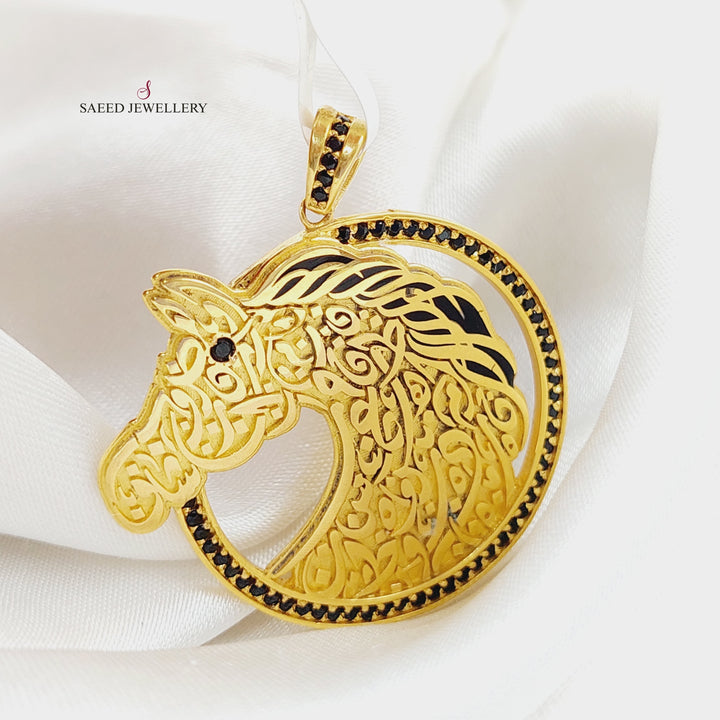 21K Gold Horse Pendant by Saeed Jewelry - Image 1