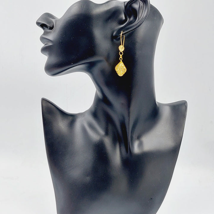 21K Gold Indian Earrings by Saeed Jewelry - Image 3