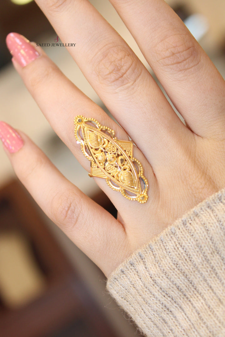 21K Gold Indian Ring by Saeed Jewelry - Image 2