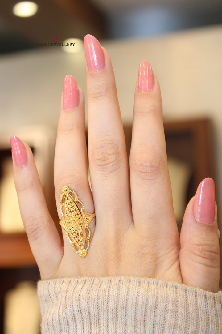 21K Gold Indian Ring by Saeed Jewelry - Image 4