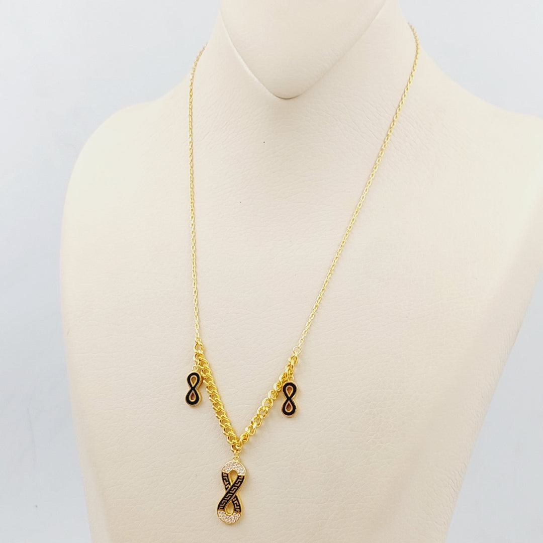 21K Gold Infinity Enamel Necklace