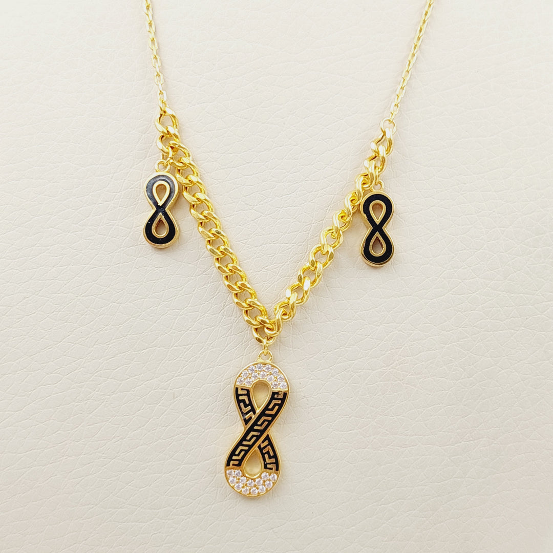 21K Gold Infinity Enamel Necklace