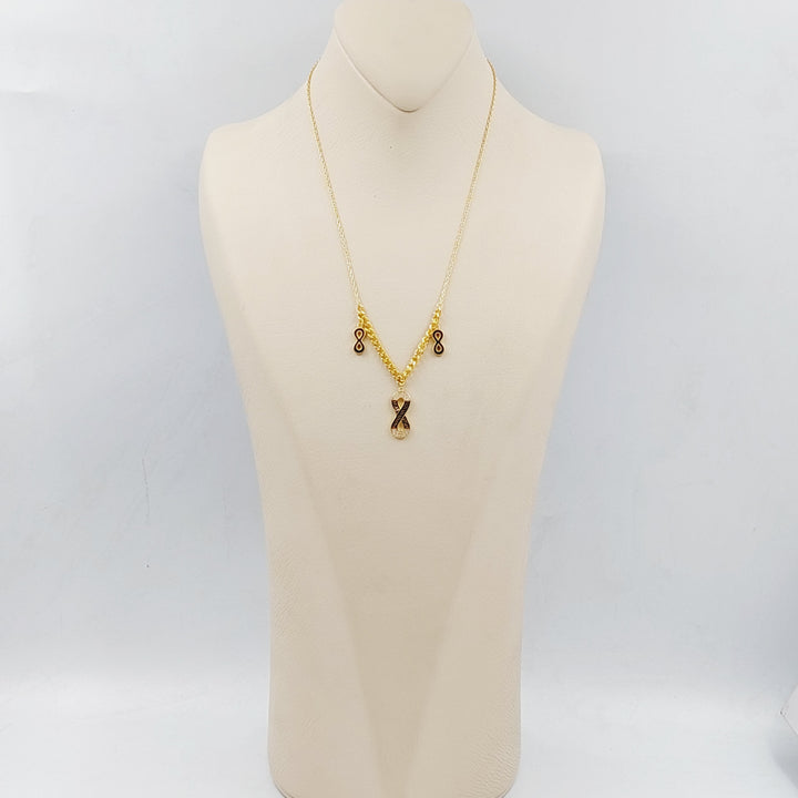 21K Gold Infinity Enamel Necklace