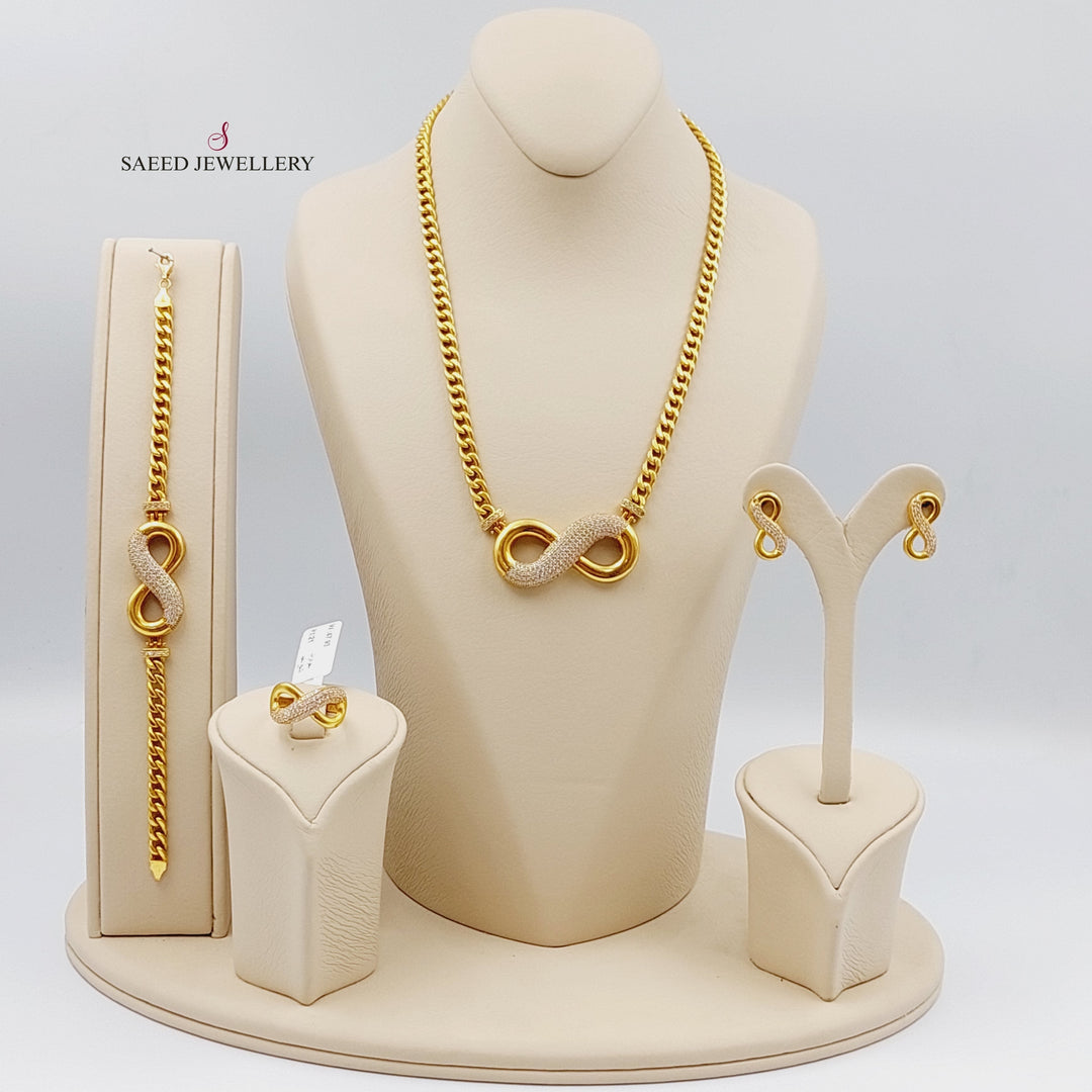 21K Gold Four Pieces Infiniti Set by Saeed Jewelry - Image 1