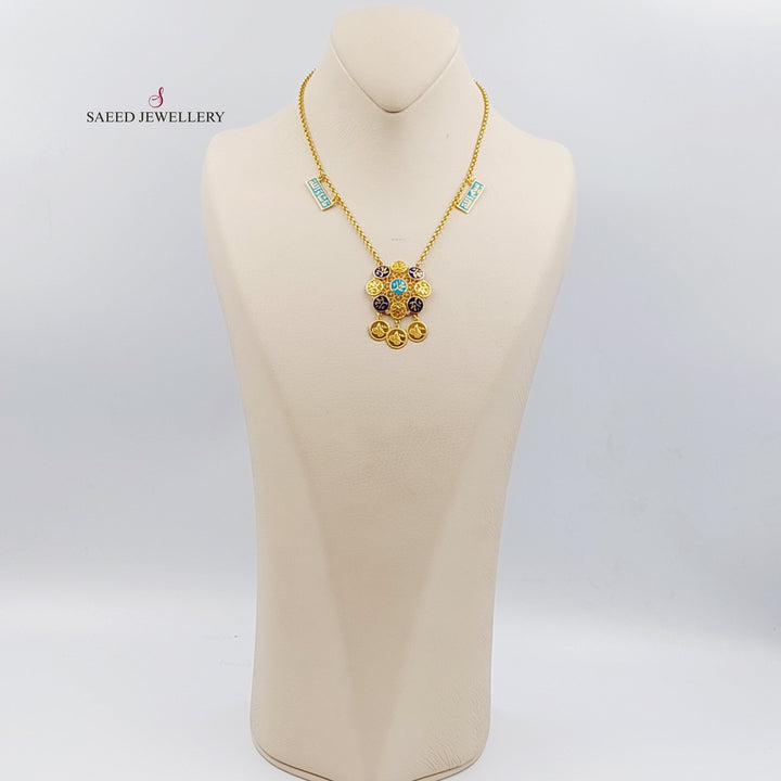 21K Gold Islamic Enamel Necklace by Saeed Jewelry - Image 4