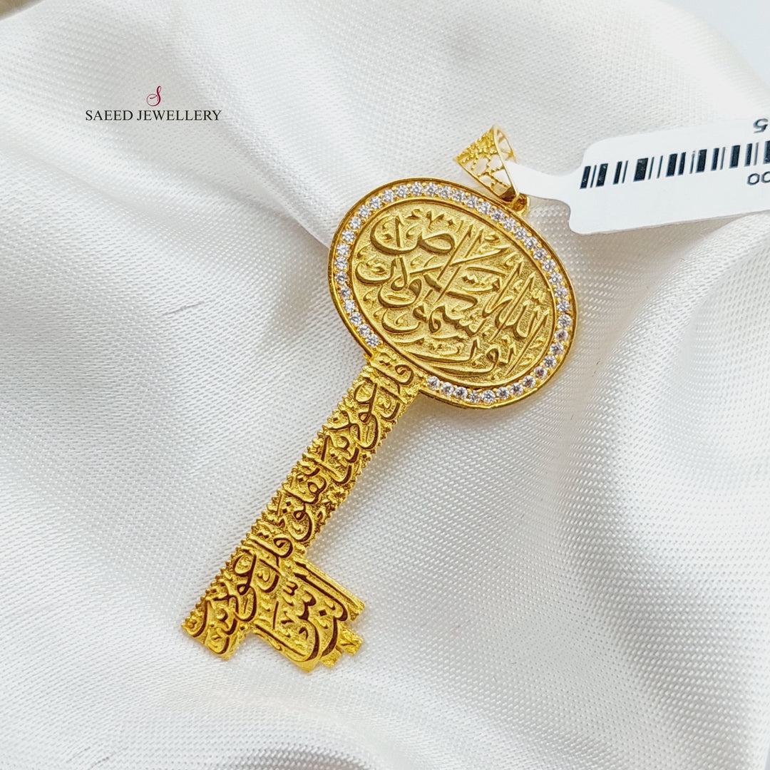 21K Gold Islamic key Pendant by Saeed Jewelry - Image 3