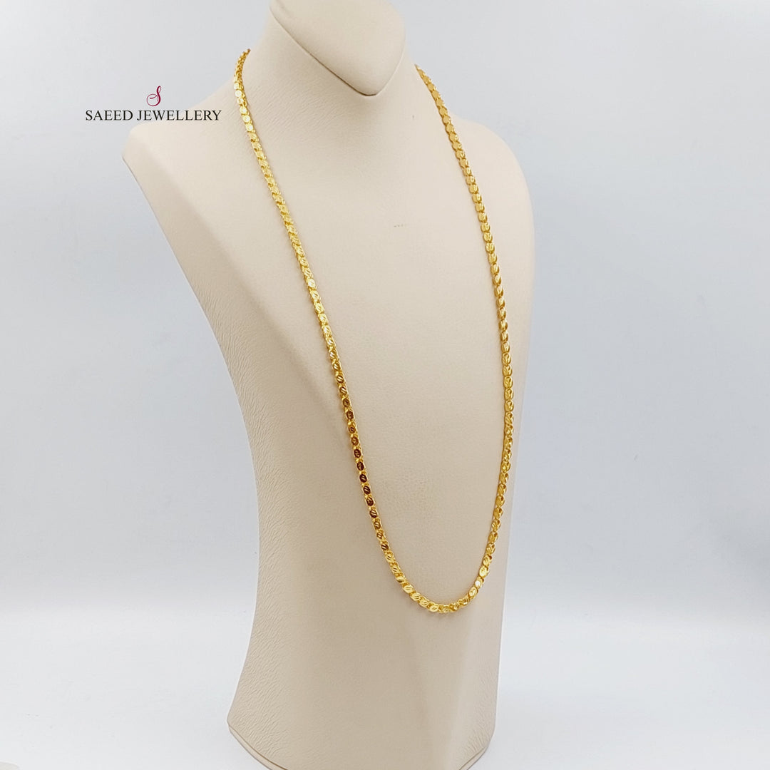 21K Gold Jarir Halabi Necklace 70 cm by Saeed Jewelry - Image 5