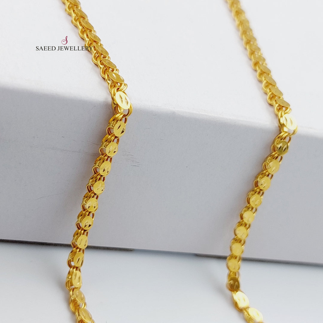 21K Gold Jarir Halabi Necklace 70 cm by Saeed Jewelry - Image 8