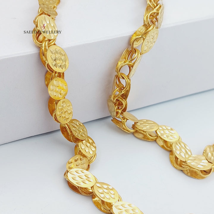 21K Gold Jarir Halabi Necklace 100cm by Saeed Jewelry - Image 4