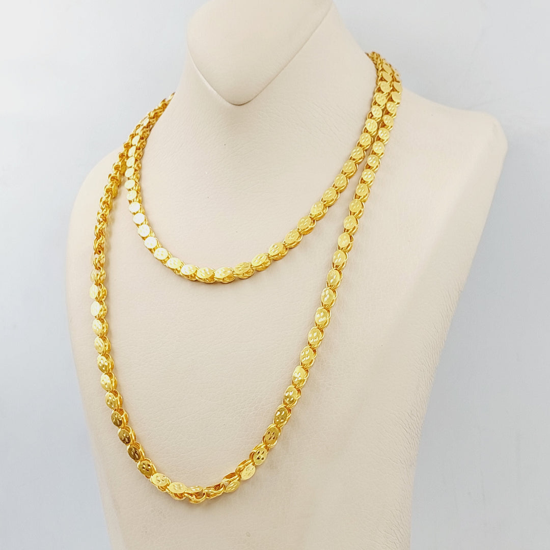 21K Jarir One Meter Necklace Made of 21K Yellow Gold by Saeed Jewelry-25820