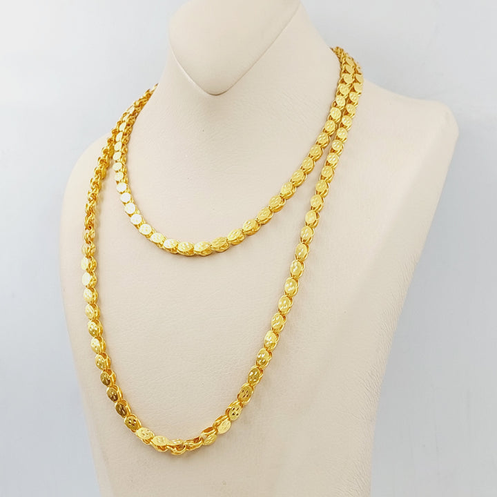 21K Jarir One Meter Necklace Made of 21K Yellow Gold by Saeed Jewelry-25820