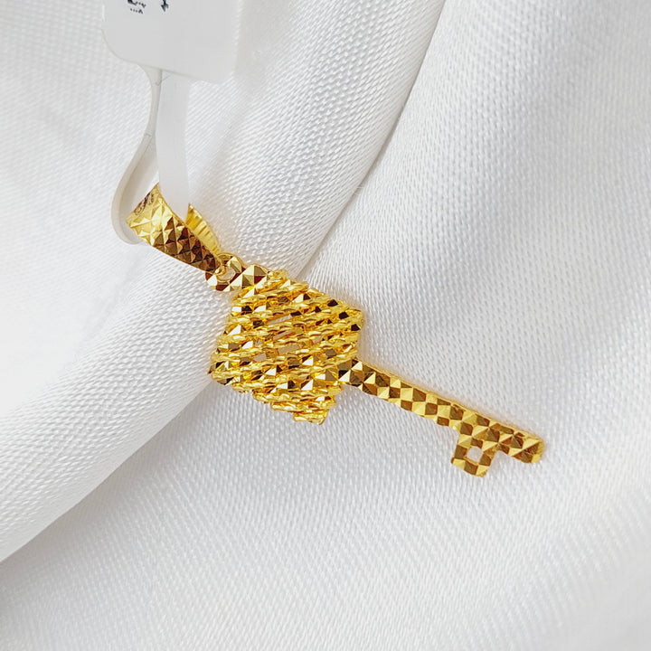 21K Gold Key Pendant by Saeed Jewelry - Image 2