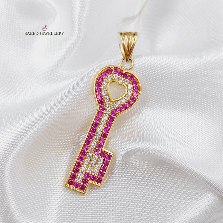 21K Gold Key Pendant by Saeed Jewelry - Image 1