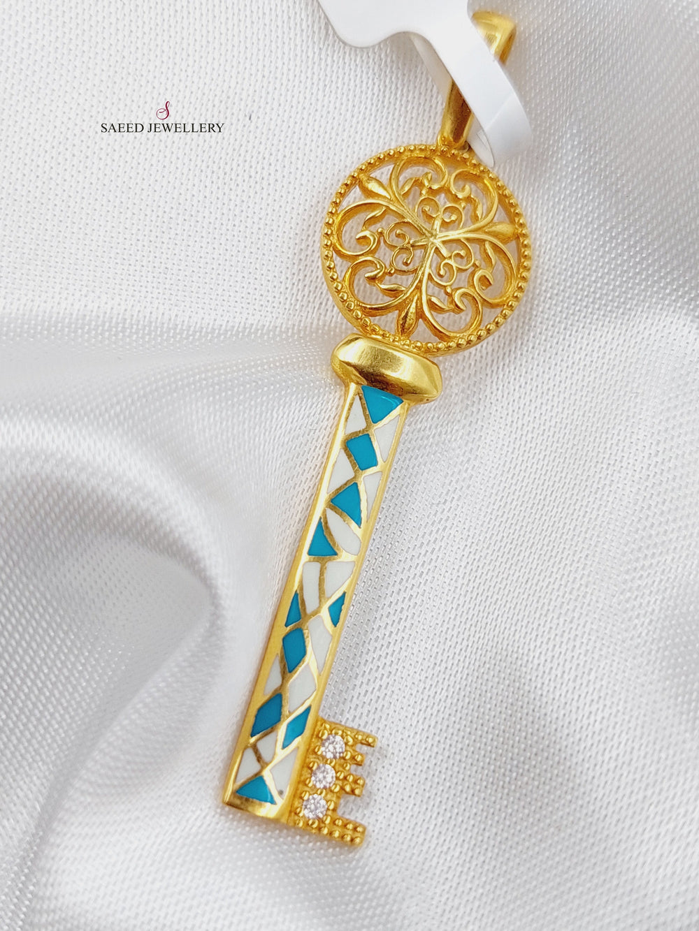 21K Gold Key Pendant by Saeed Jewelry - Image 2