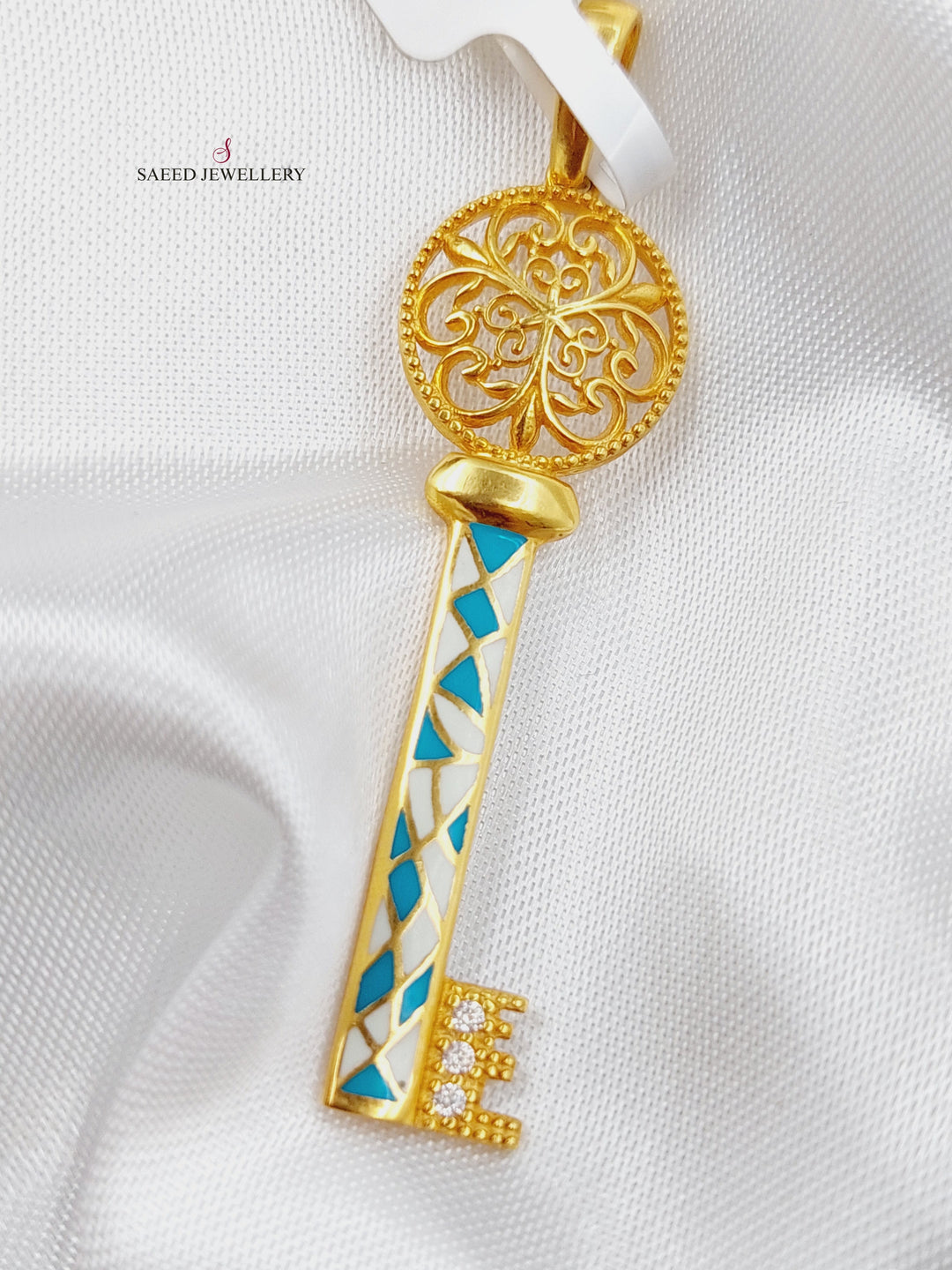 21K Gold Key Pendant by Saeed Jewelry - Image 1