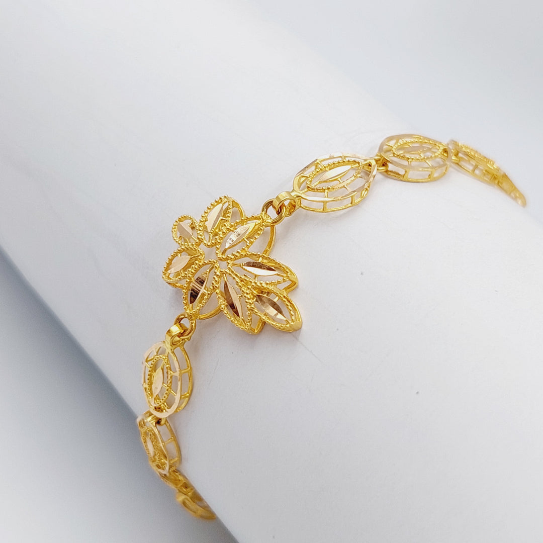 21K Gold Kuwaiti Bracelet by Saeed Jewelry - Image 3