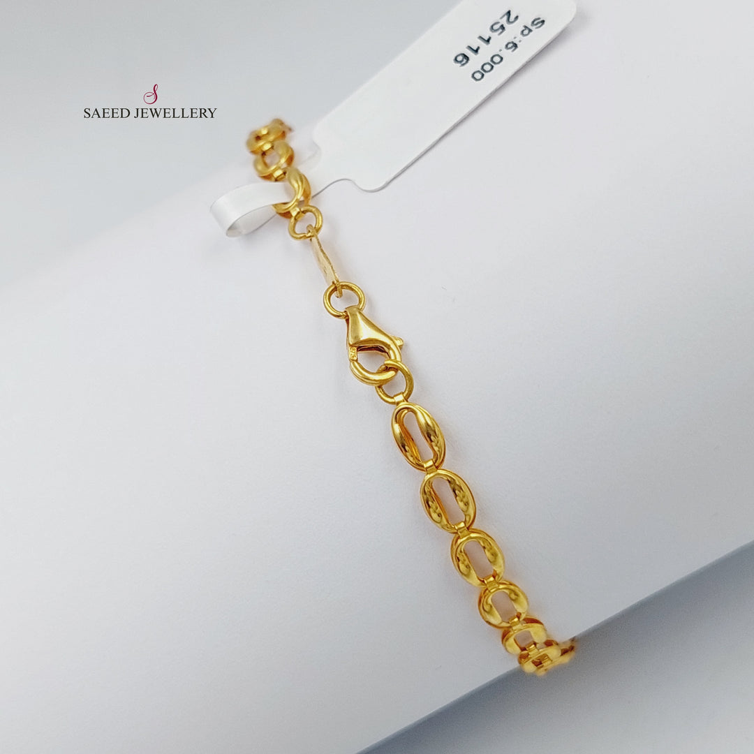 21K Gold Kuwaiti Bracelet by Saeed Jewelry - Image 3