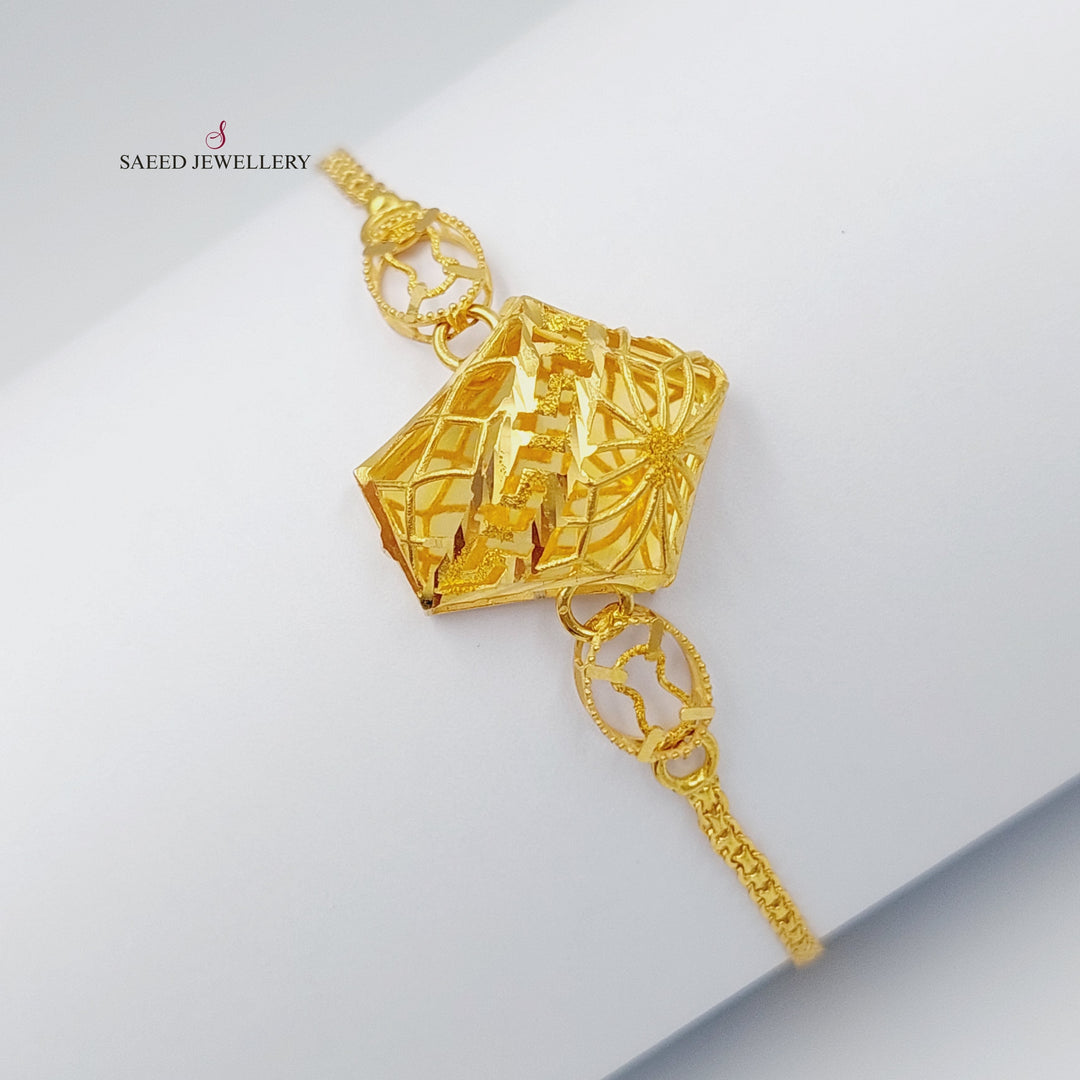 21K Gold Kuwaiti Bracelet by Saeed Jewelry - Image 1