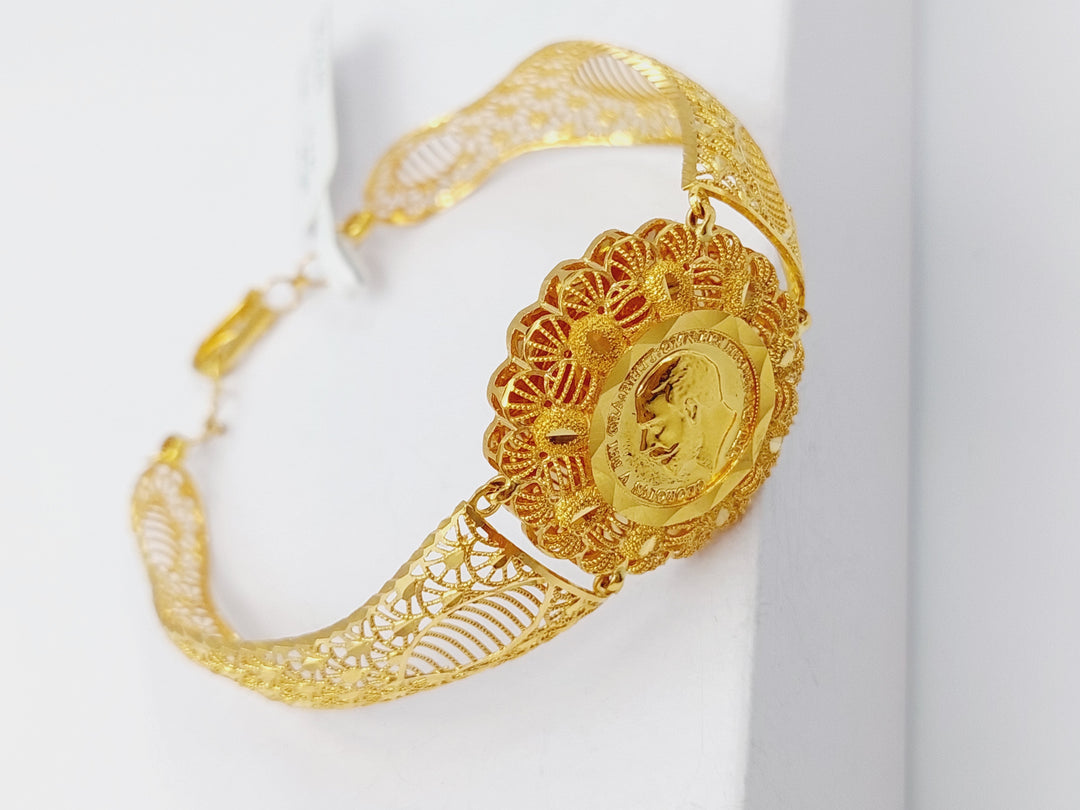 21K Gold Kuwaiti Bracelet by Saeed Jewelry - Image 2