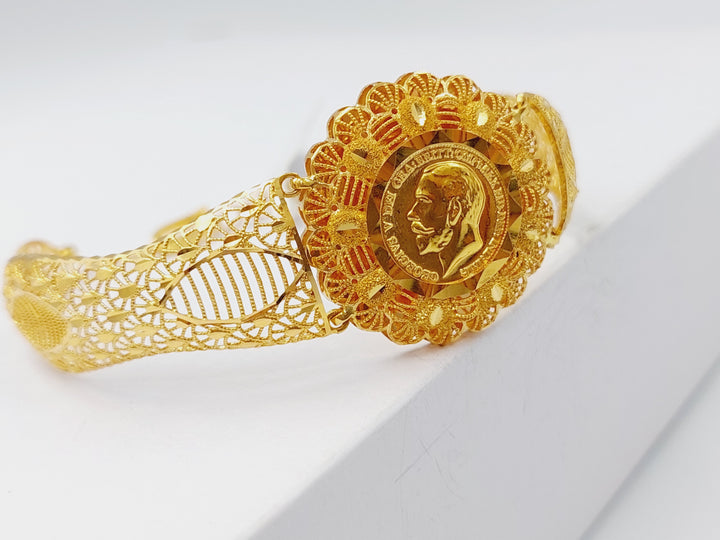 21K Gold Kuwaiti Bracelet by Saeed Jewelry - Image 3