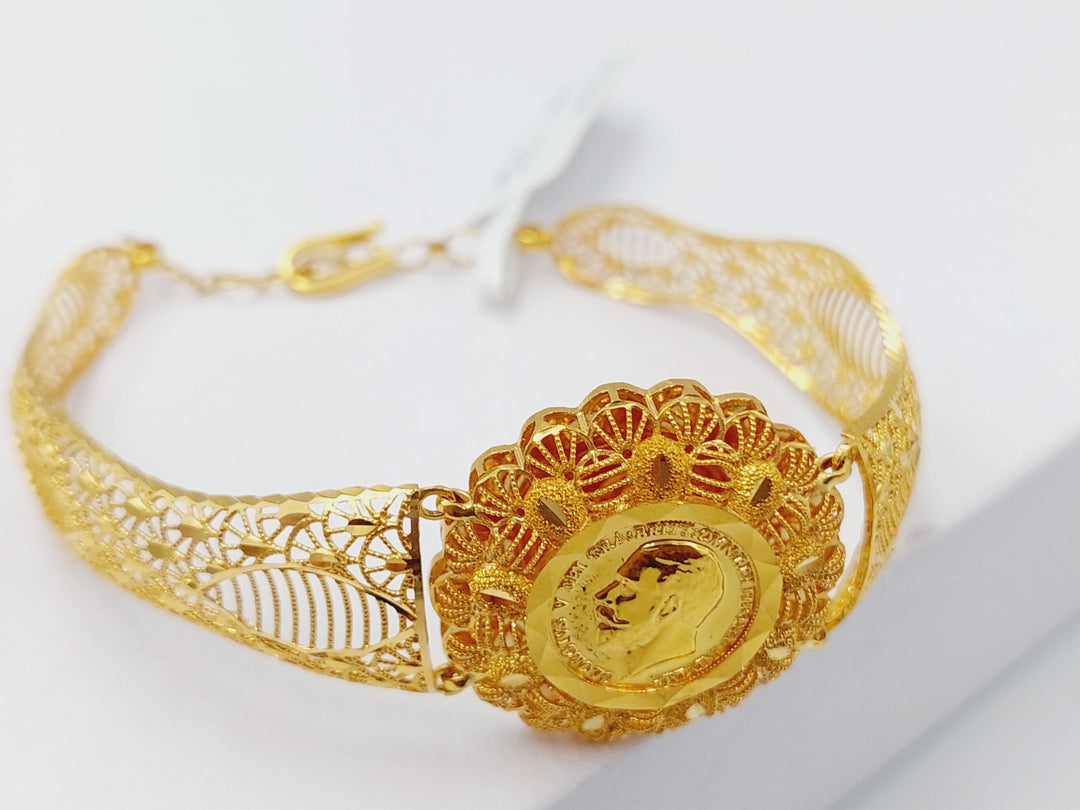 21K Gold Kuwaiti Bracelet by Saeed Jewelry - Image 4