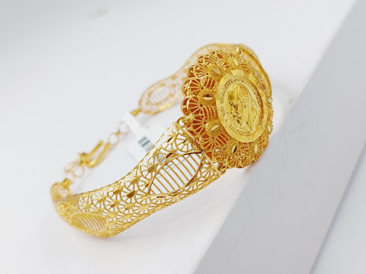 21K Gold Kuwaiti Bracelet by Saeed Jewelry - Image 6