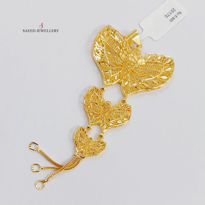 21K Gold Kuwaiti Butterfly Pendant by Saeed Jewelry - Image 1