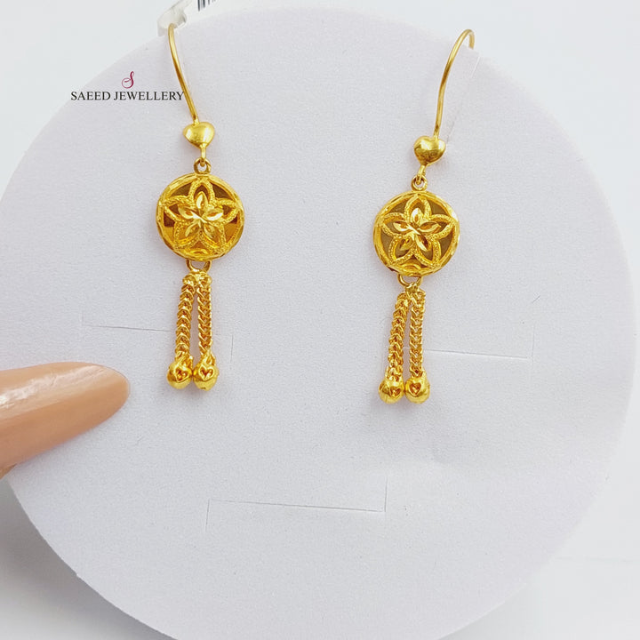 21K Gold Kuwaiti Earrings by Saeed Jewelry - Image 1