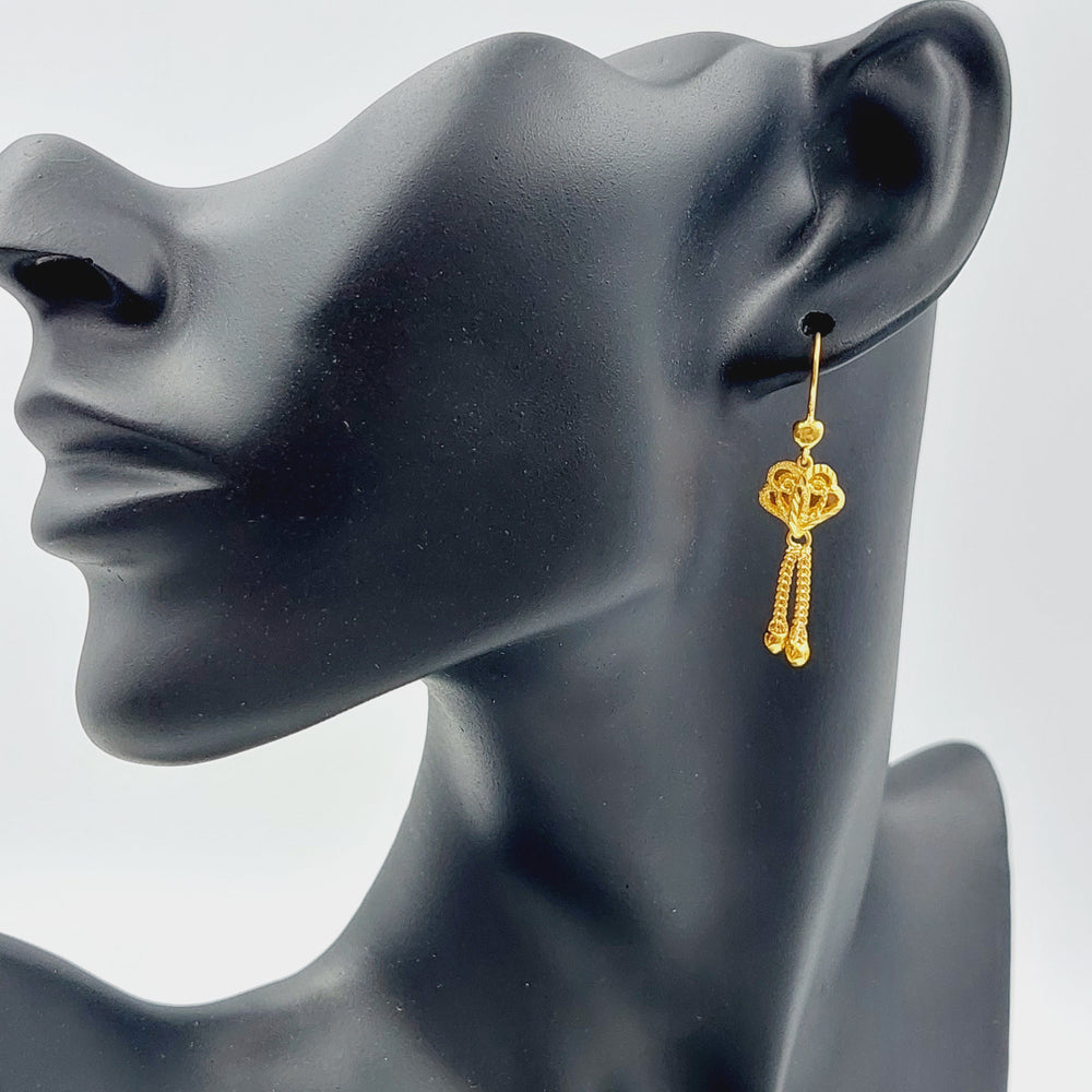 21K Gold Kuwaiti Earrings by Saeed Jewelry - Image 2