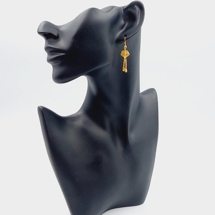 21K Gold Kuwaiti Earrings by Saeed Jewelry - Image 3