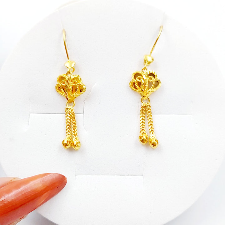 21K Gold Kuwaiti Earrings by Saeed Jewelry - Image 1
