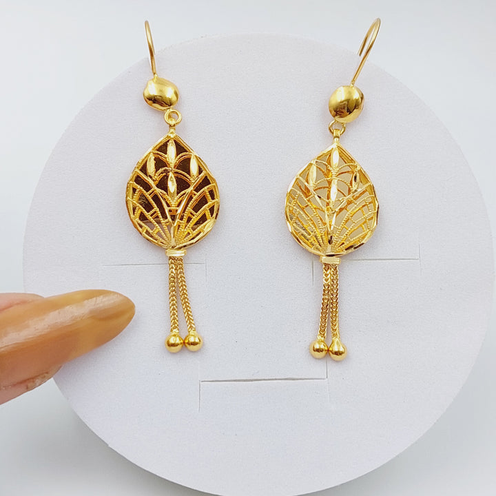 21K Gold Kuwaiti Earrings by Saeed Jewelry - Image 1