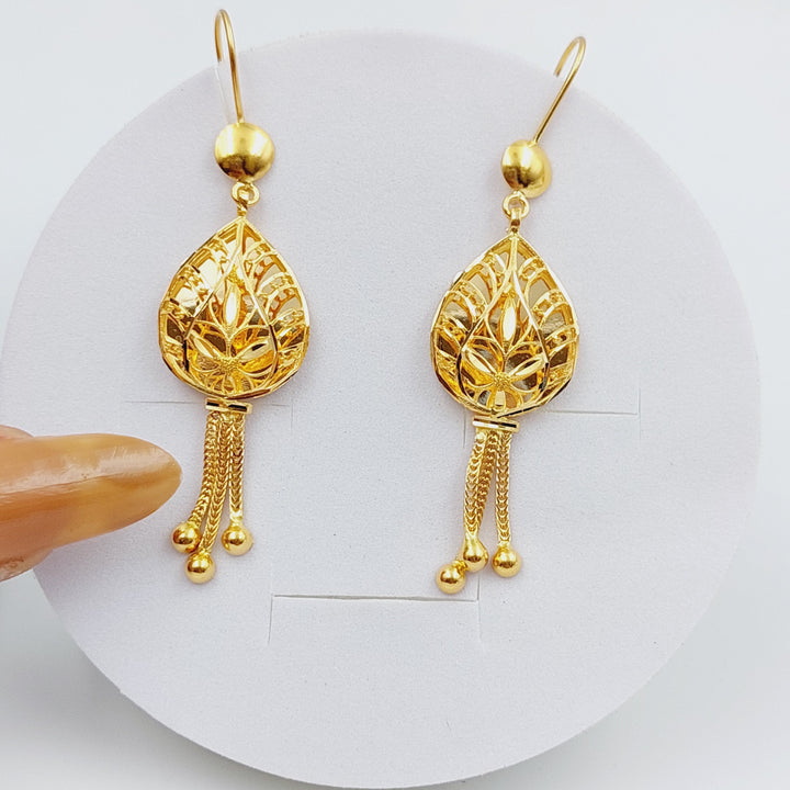 21K Gold Kuwaiti Earrings by Saeed Jewelry - Image 3