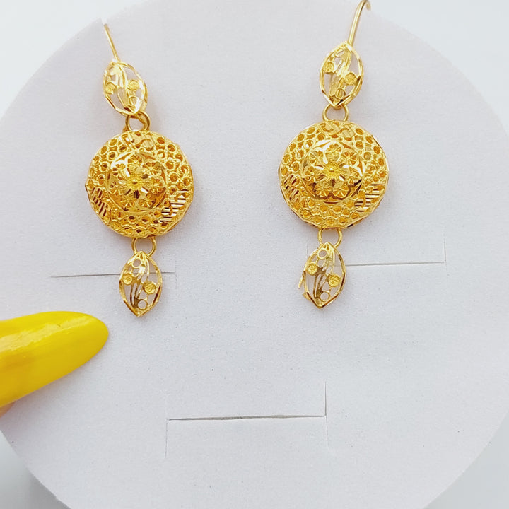 21K Gold Kuwaiti Earrings by Saeed Jewelry - Image 1