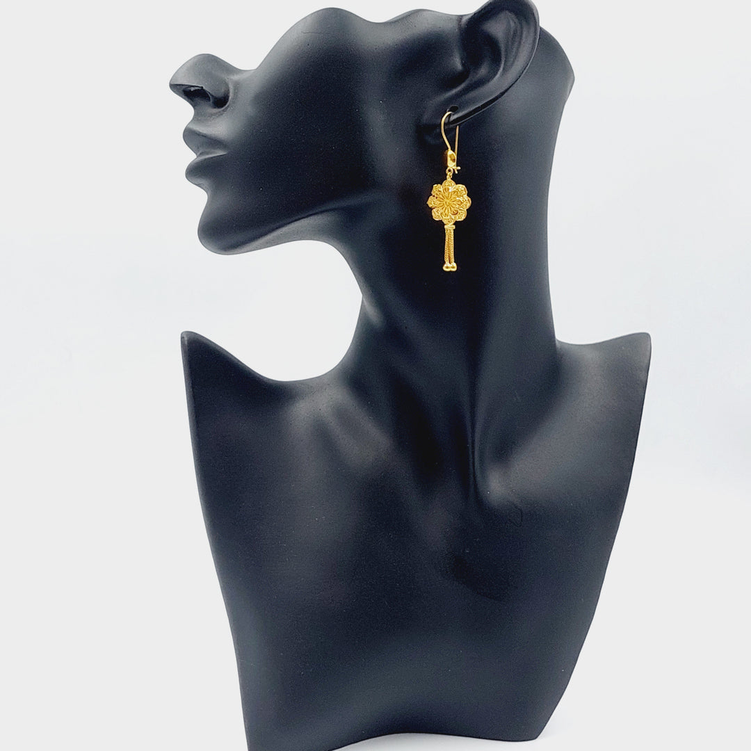 21K Gold Kuwaiti Earrings by Saeed Jewelry - Image 3