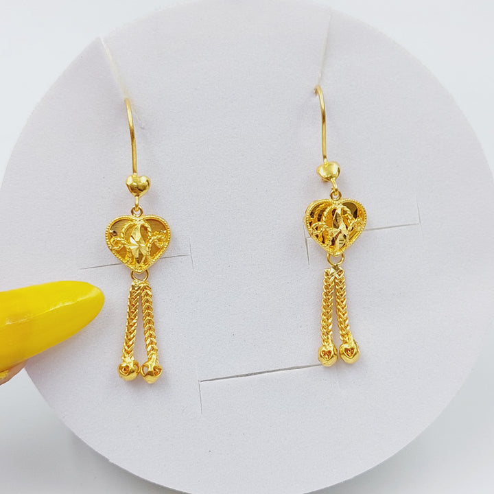 21K Gold Kuwaiti Earrings by Saeed Jewelry - Image 1