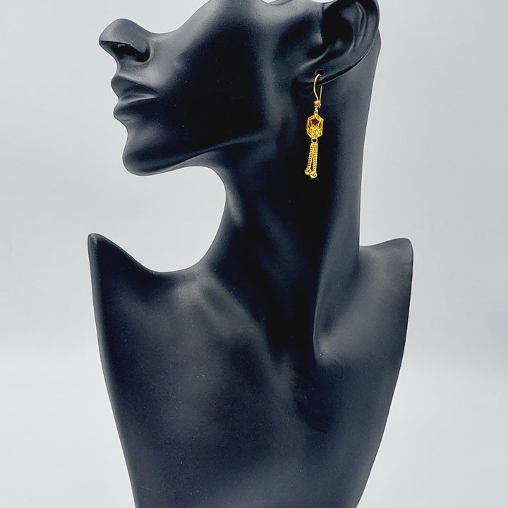 21K Gold Kuwaiti Earrings by Saeed Jewelry - Image 3