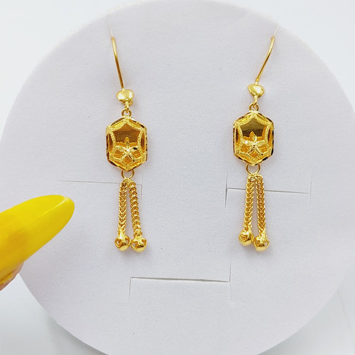 21K Gold Kuwaiti Earrings by Saeed Jewelry - Image 1