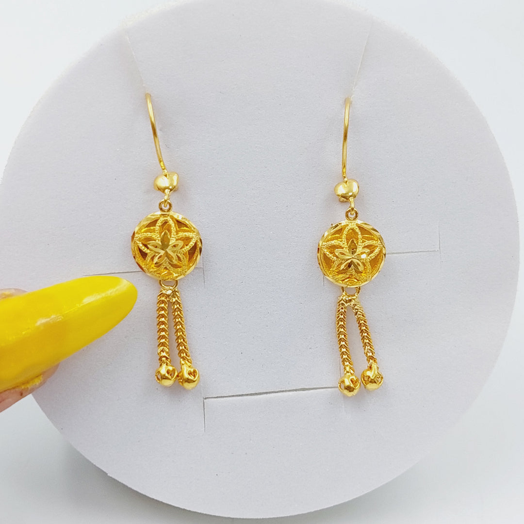 21K Gold Kuwaiti Earrings by Saeed Jewelry - Image 1