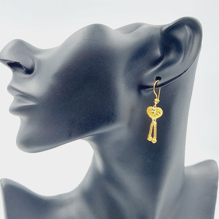 21K Gold Kuwaiti Earrings by Saeed Jewelry - Image 6