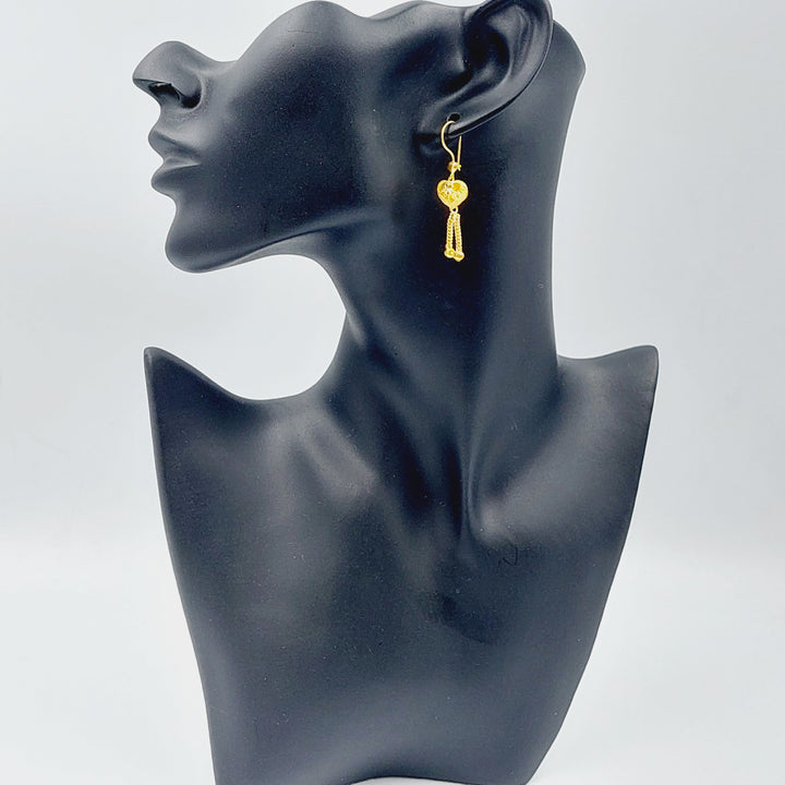 21K Gold Kuwaiti Earrings by Saeed Jewelry - Image 7