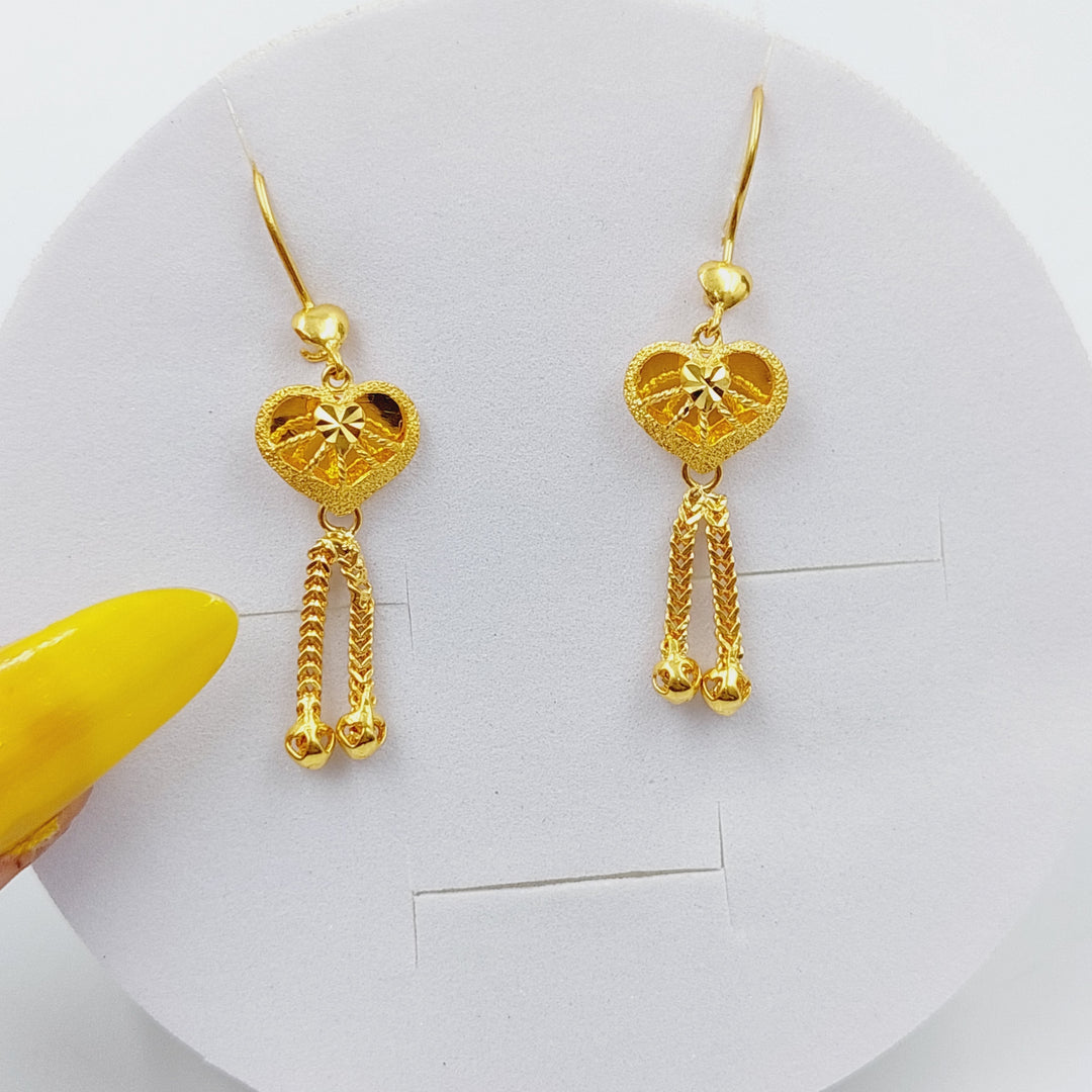 21K Gold Kuwaiti Earrings by Saeed Jewelry - Image 5